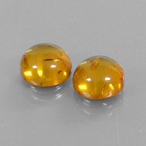 カラットの天然イエローオレンジ琥珀（アンバー）（9.35 mm・透明）