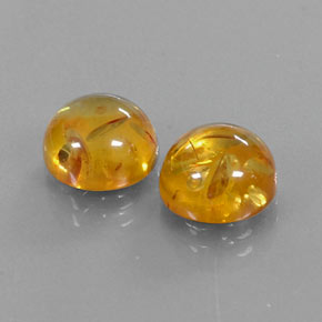 カラットの天然イエローオレンジ琥珀（アンバー）（9.55 mm・透明）