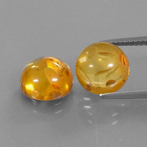 カラットの天然イエローオレンジ琥珀（アンバー）（9.62 mm・透明）