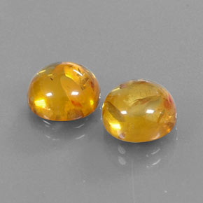 カラットの天然イエローオレンジ琥珀（アンバー）（9.62 mm・透明）