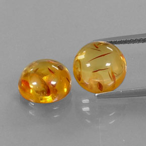 カラットの天然イエローオレンジ琥珀（アンバー）（9.64 mm・透明）
