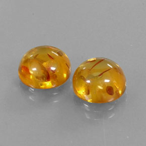 カラットの天然イエローオレンジ琥珀（アンバー）（9.64 mm・透明）