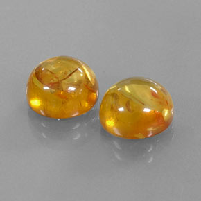 カラットの天然イエローオレンジ琥珀（アンバー）（9.58 mm・透明）