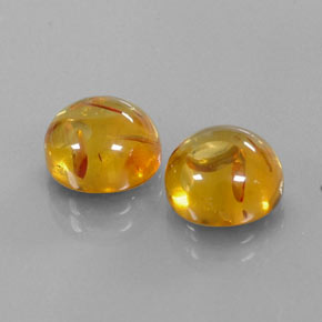 カラットの天然イエローオレンジ琥珀（アンバー）（9.51 mm・透明）
