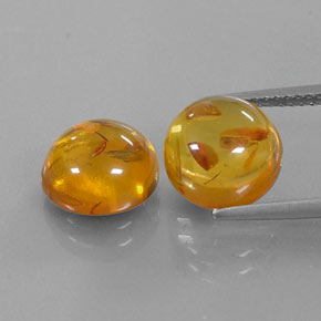 カラットの天然イエローオレンジ琥珀（アンバー）（9.63 mm・透明）