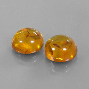カラットの天然イエローオレンジ琥珀（アンバー）（9.63 mm・透明）