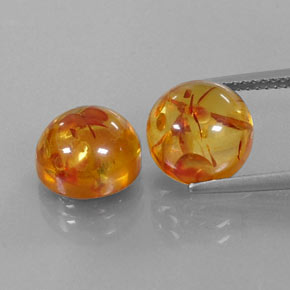 カラットの天然イエローオレンジ琥珀（アンバー）（9.55 mm・透明）