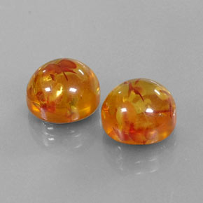 カラットの天然イエローオレンジ琥珀（アンバー）（9.55 mm・透明）