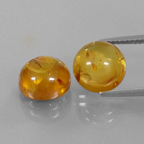 カラットの天然イエローオレンジ琥珀（アンバー）（9.52 mm・透明）