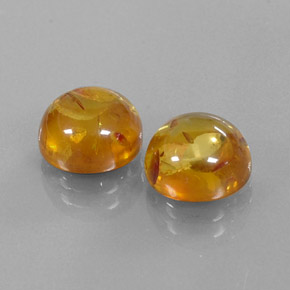 カラットの天然イエローオレンジ琥珀（アンバー）（9.52 mm・透明）