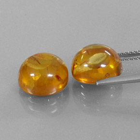 カラットの天然イエローオレンジ琥珀（アンバー）（9.52 mm・透明）