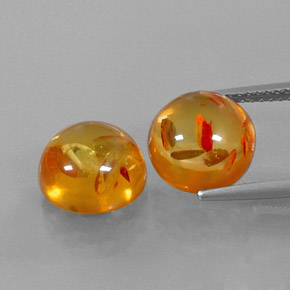 カラットの天然イエローオレンジ琥珀（アンバー）（9.60 mm・透明）