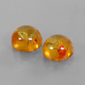 カラットの天然イエローオレンジ琥珀（アンバー）（9.60 mm・透明）