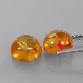 カラットの天然イエローオレンジ琥珀（アンバー）（9.60 mm・透明）