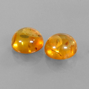 カラットの天然イエローオレンジ琥珀（アンバー）（9.58 mm・透明）