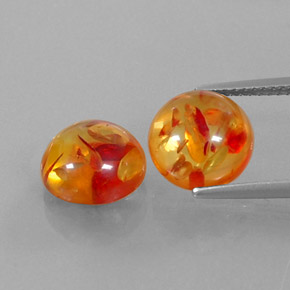 カラットの天然イエローオレンジ琥珀（アンバー）（9.50 mm・透明）