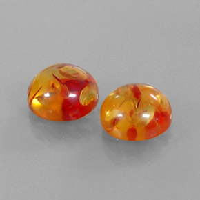 カラットの天然イエローオレンジ琥珀（アンバー）（9.50 mm・透明）