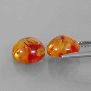 カラットの天然イエローオレンジ琥珀（アンバー）（9.50 mm・透明）