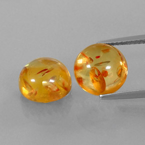 カラットの天然イエローオレンジ琥珀（アンバー）（9.64 mm・透明）