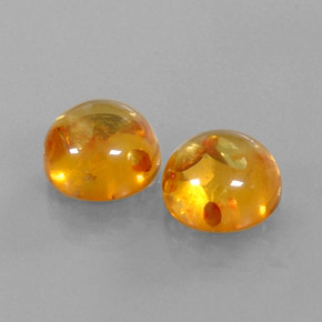 カラットの天然イエローオレンジ琥珀（アンバー）（9.58 mm・透明）