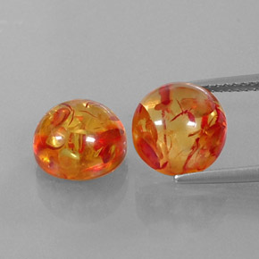 カラットの天然イエローオレンジ琥珀（アンバー）（9.48 mm・透明）