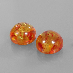 カラットの天然イエローオレンジ琥珀（アンバー）（9.48 mm・透明）