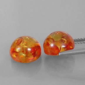 カラットの天然イエローオレンジ琥珀（アンバー）（9.48 mm・透明）