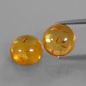 カラットの天然イエローオレンジ琥珀（アンバー）（9.46 mm・透明）
