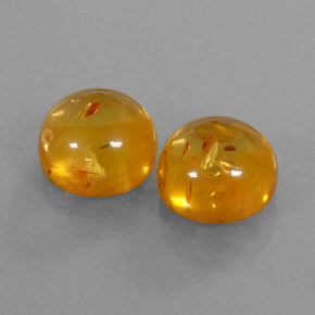 カラットの天然イエローオレンジ琥珀（アンバー）（9.46 mm・透明）