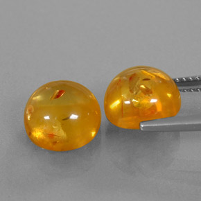 カラットの天然イエローオレンジ琥珀（アンバー）（9.46 mm・透明）