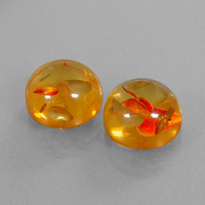 カラットの天然イエローオレンジ琥珀（アンバー）（9.65 mm・透明）