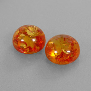 カラットの天然イエローオレンジ琥珀（アンバー）（9.38 mm・透明）