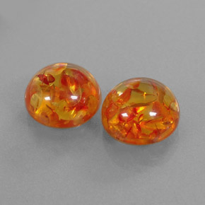 カラットの天然イエローオレンジ琥珀（アンバー）（9.38 mm・透明）