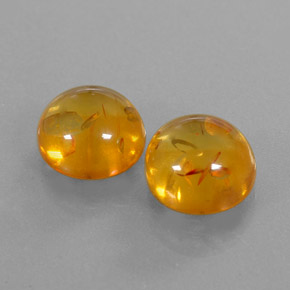 カラットの天然イエローオレンジ琥珀（アンバー）（9.55 mm・透明）