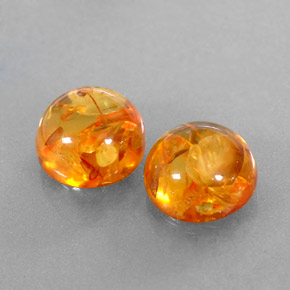カラットの天然イエローオレンジ琥珀（アンバー）（9.58 mm・透明）