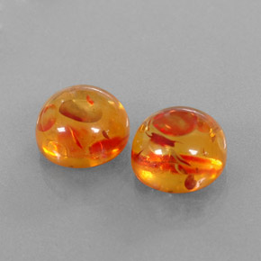 カラットの天然イエローオレンジ琥珀（アンバー）（9.55 mm・透明）