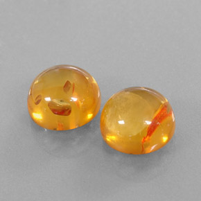 カラットの天然イエローオレンジ琥珀（アンバー）（9.55 mm・透明）