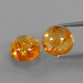カラットの天然イエローオレンジ琥珀（アンバー）（9.58 mm・透明）