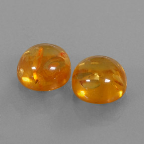 カラットの天然イエローオレンジ琥珀（アンバー）（9.55 mm・透明）