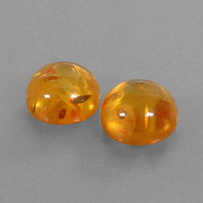カラットの天然イエローオレンジ琥珀（アンバー）（9.68 mm・透明）