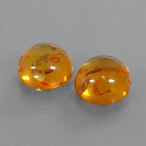 カラットの天然イエローオレンジ琥珀（アンバー）（9.48 mm・透明）