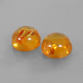カラットの天然イエローオレンジ琥珀（アンバー）（9.65 mm・透明）