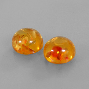 カラットの天然イエローオレンジ琥珀（アンバー）（9.58 mm・透明）