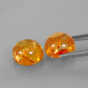 カラットの天然イエローオレンジ琥珀（アンバー）（9.58 mm・透明）