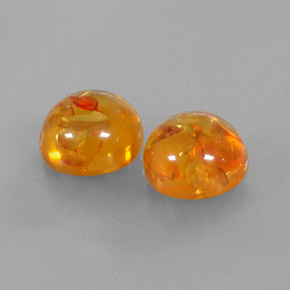 カラットの天然イエローオレンジ琥珀（アンバー）（9.53 mm・透明）