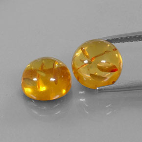 カラットの天然イエローオレンジ琥珀（アンバー）（9.62 mm・透明）