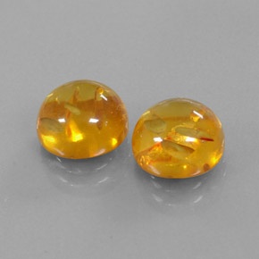 カラットの天然イエローオレンジ琥珀（アンバー）（9.62 mm・透明）