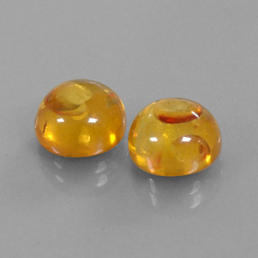 カラットの天然イエローオレンジ琥珀（アンバー）（9.53 mm・透明）