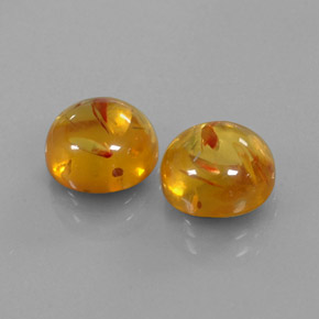 カラットの天然イエローオレンジ琥珀（アンバー）（9.54 mm・透明）