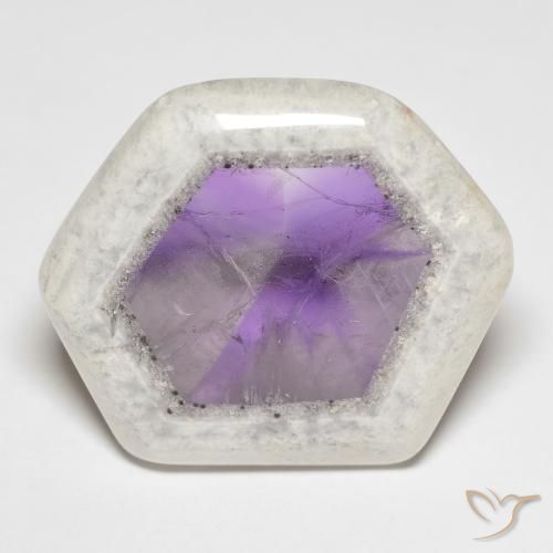 39.11ct 天然 マルチカラー アメジストジオードスライス, ファンシー, 透明